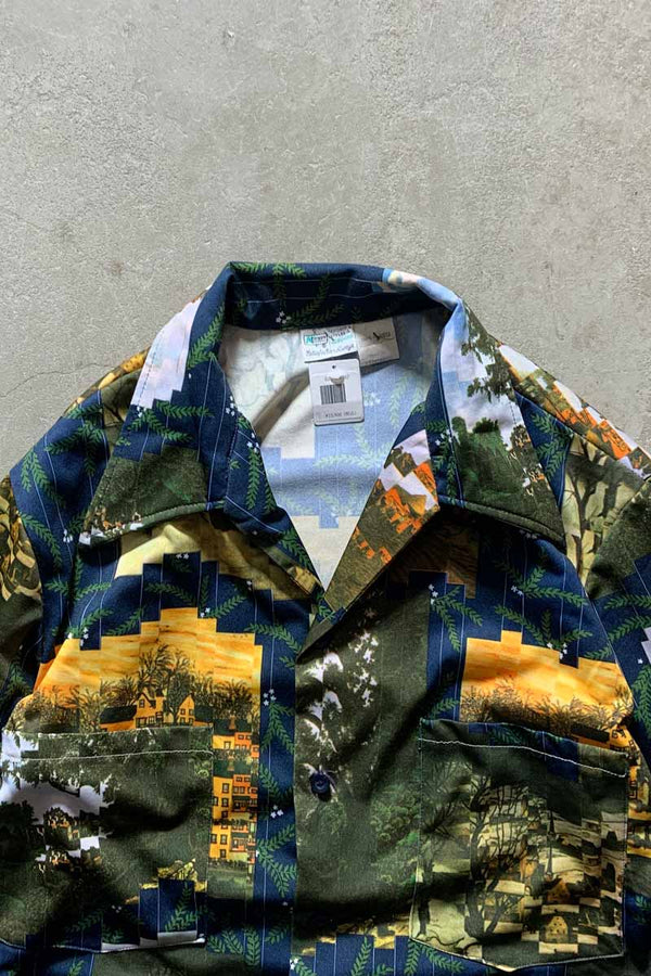 70'S OPEN COLLAR S/S DESIGN SHIRT/ MULTI [SIZE:L USED]