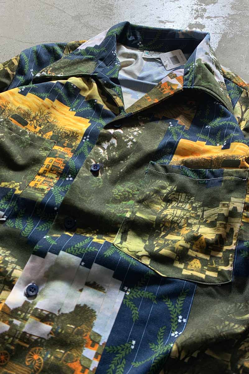 70'S OPEN COLLAR S/S DESIGN SHIRT/ MULTI [SIZE:L USED]