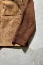 画像をギャラリービューアに読み込む, 90&#39;S SUEDE WOOL ACRYLIC KNIT JACKET / BROWN [SIZE: L USED]
