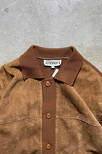 画像をギャラリービューアに読み込む, 90&#39;S SUEDE WOOL ACRYLIC KNIT JACKET / BROWN [SIZE: L USED]
