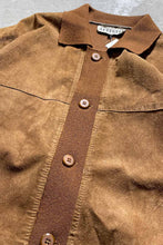 画像をギャラリービューアに読み込む, 90&#39;S SUEDE WOOL ACRYLIC KNIT JACKET / BROWN [SIZE: L USED]
