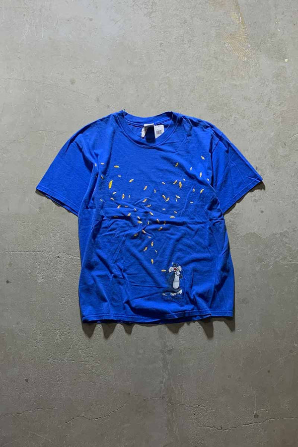 MADE IN USA 99'S LOONEY TUNES SYLVESTER CAT CHARACTER T-SHIRT/ BLUE [SIZE: L USED]