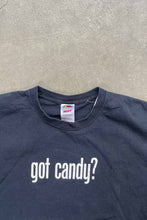 画像をギャラリービューアに読み込む, EARLY 00&#39;S S/S GOT CANDY PRINT MESSAGE T-SHIRT / BLACK [SIZE: L USED]
