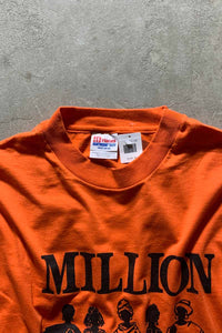 MADE IN MEXICO 90-00'S MILLION WOMEN MARCH PROTEST T-SHIRT/ ORANGE [SIZE: L USED]
