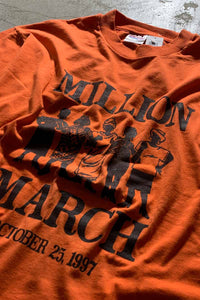 MADE IN MEXICO 90-00'S MILLION WOMEN MARCH PROTEST T-SHIRT/ ORANGE [SIZE: L USED]