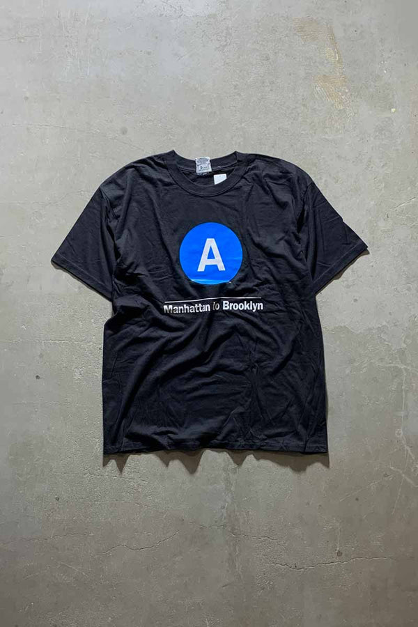 MANHATTAN TO BROOKLYN SUBWAY T-SHIRT / BLACK [SIZE: XL USED]