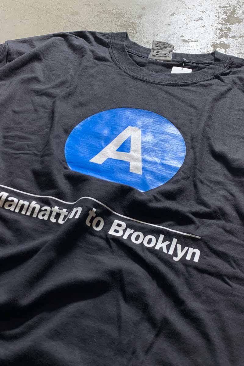MANHATTAN TO BROOKLYN SUBWAY T-SHIRT / BLACK [SIZE: XL USED]