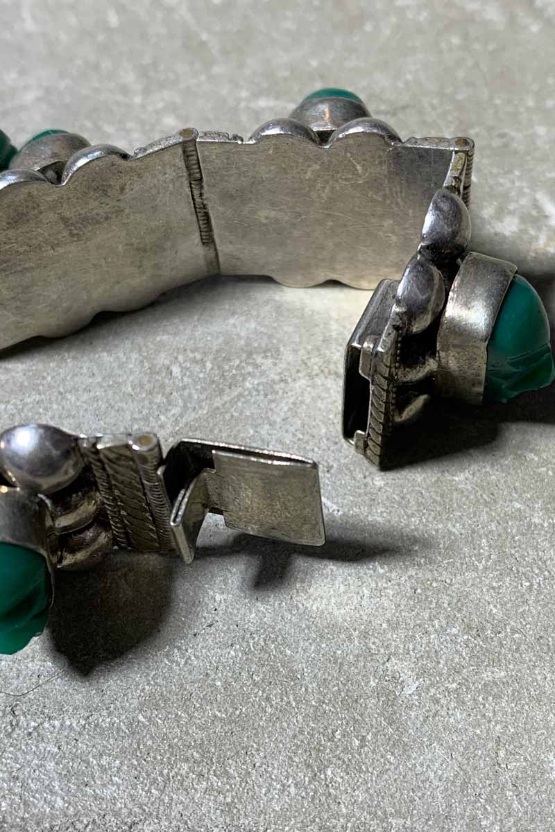 MADE IN MEXICO 925 SILVER BRACELET W/STONES [SIZE: ONE SIZE USED]