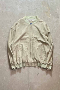 90'S ZIP SILK JACKET / KHAKI  [SIZE: L  NOS/DEADSTOCK]