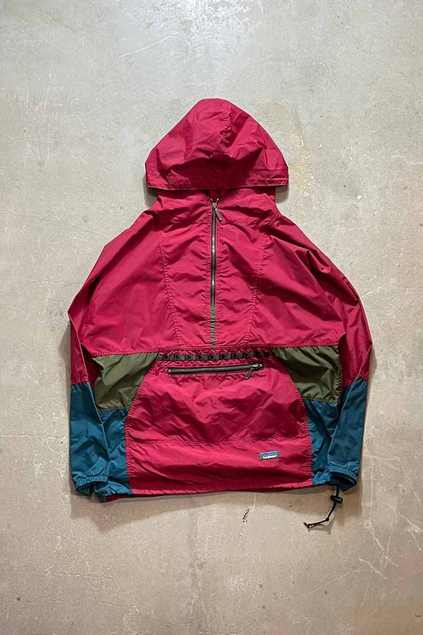 90'S NYLON PULLOVER HOODIE JACKET / WINE RED [SIZE: XL USED]