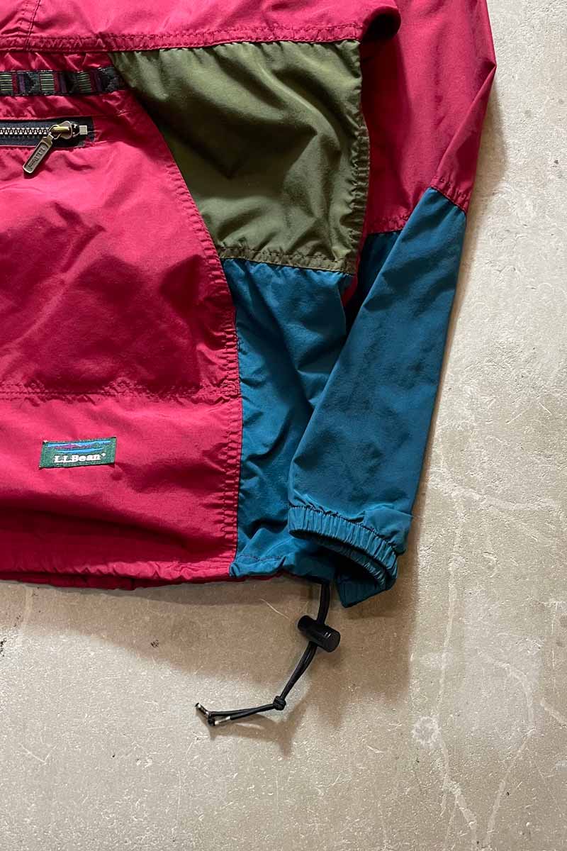 90'S NYLON PULLOVER HOODIE JACKET / WINE RED [SIZE: XL USED]