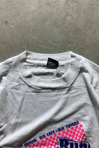 MADE IN USA 90'S RUN FOR THE RIBS PRINT T-SHIRT/ WHITE [SIZE: L USED]
