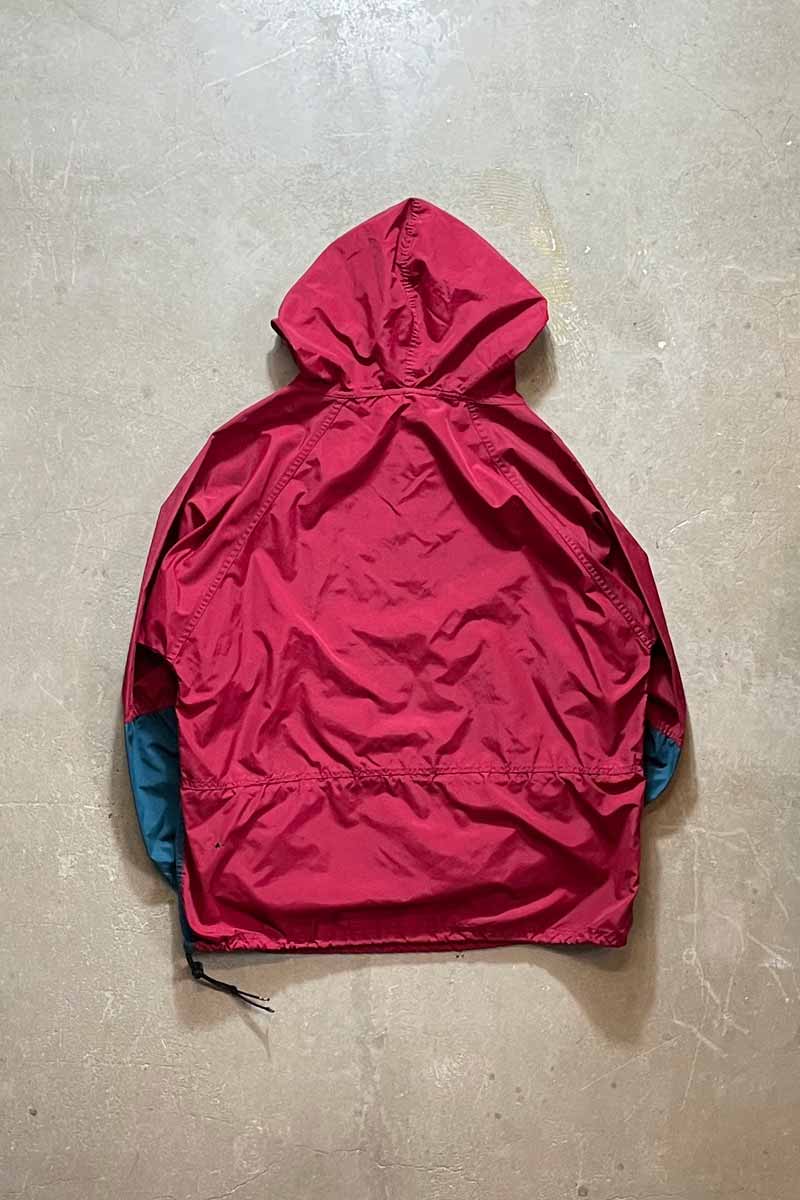 90'S NYLON PULLOVER HOODIE JACKET / WINE RED [SIZE: XL USED]