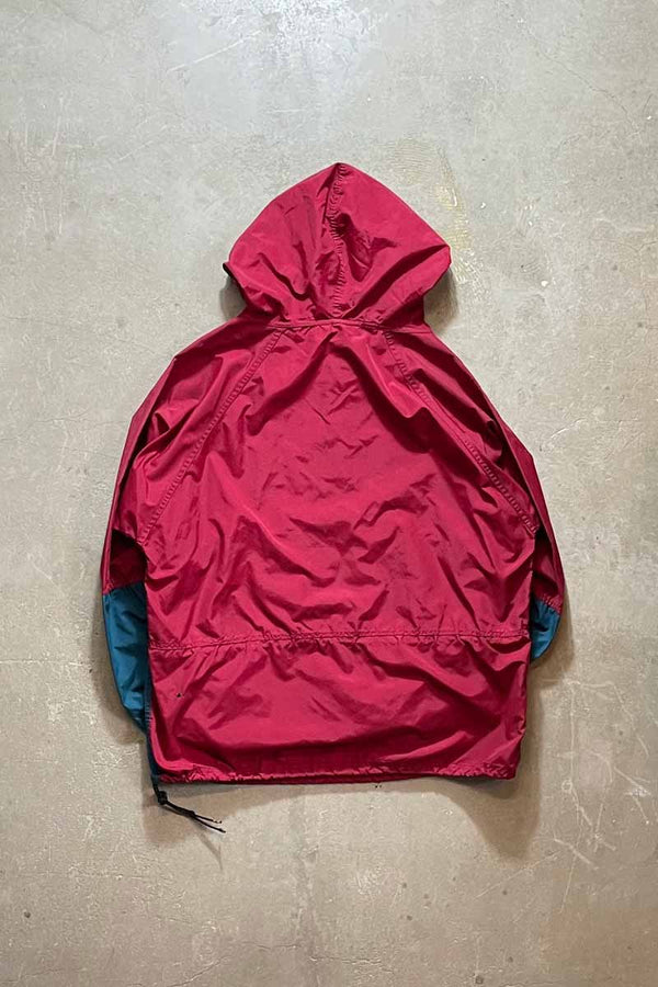90'S NYLON PULLOVER HOODIE JACKET / WINE RED [SIZE: XL USED]