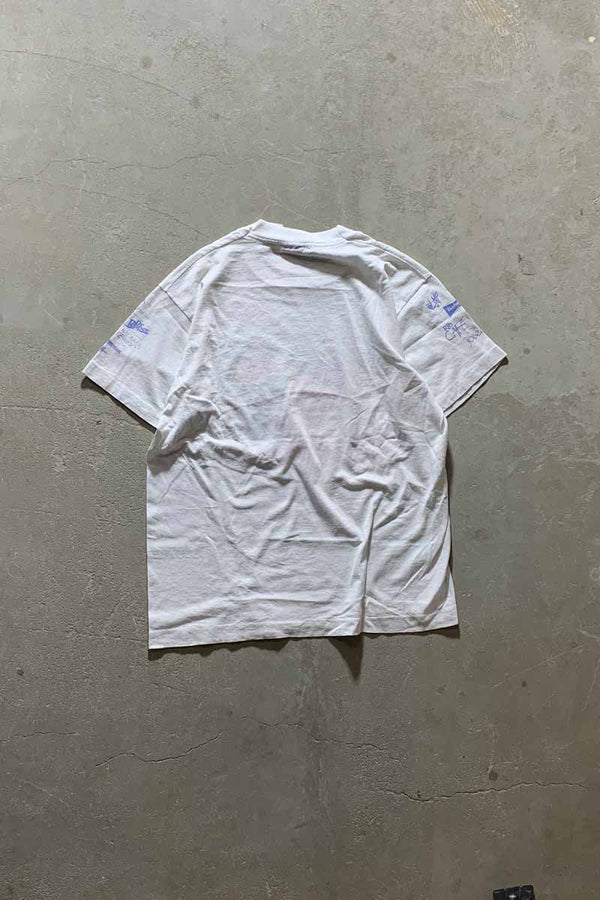 MADE IN USA 90'S RUN FOR THE RIBS PRINT T-SHIRT/ WHITE [SIZE: L USED]