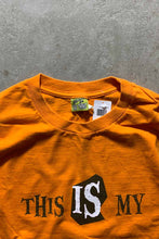 画像をギャラリービューアに読み込む, 90-00&#39;S PRINT MESSAGE T-SHIRT/ ORANGE [SIZE: L USED]
