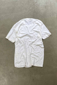 MADE IN USA 90'S S/S THREE TRIANGLE PRINT MESSAGE PRINT T-SHIRT / WHITE [SIZE: XL DEADSTOCK/NOS]