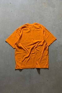 90-00'S PRINT MESSAGE T-SHIRT/ ORANGE [SIZE: L USED]