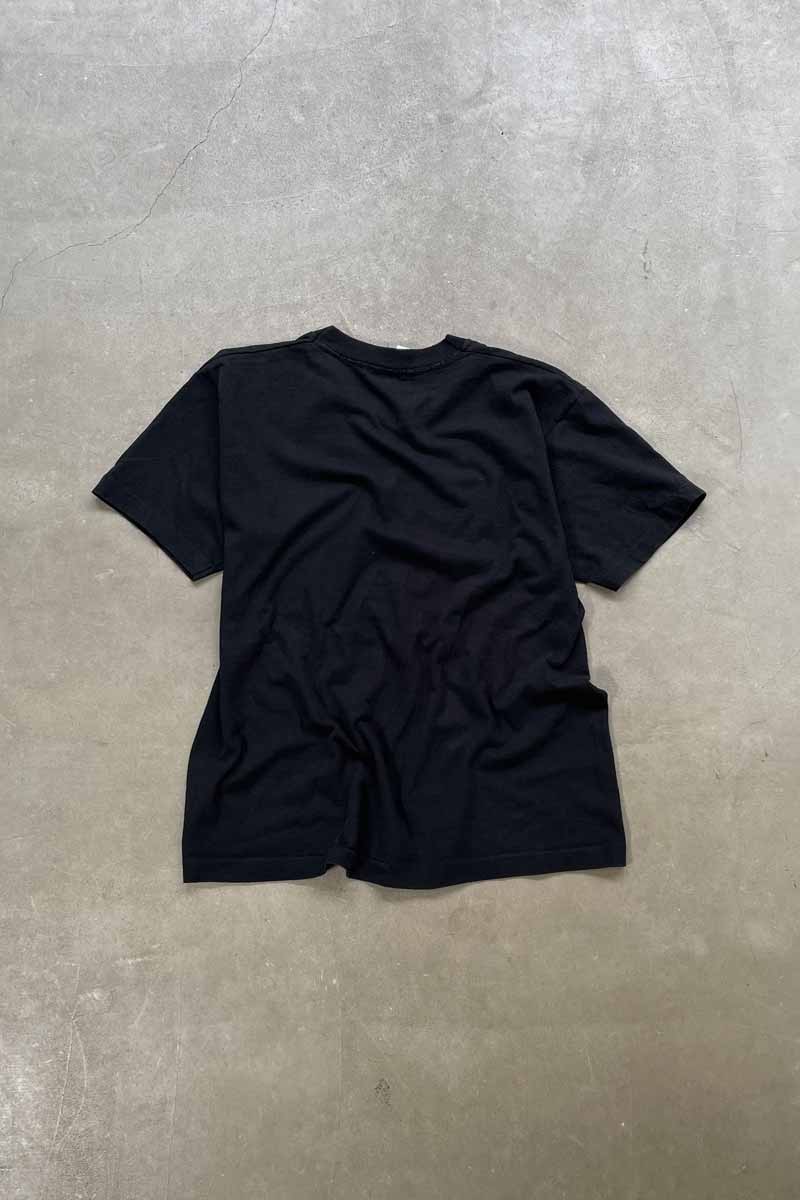 MADE IN USA 90'S S/S SHUT UP PRINT MESSAGE T-SHIRT / BLACK [SIZE: L USED]