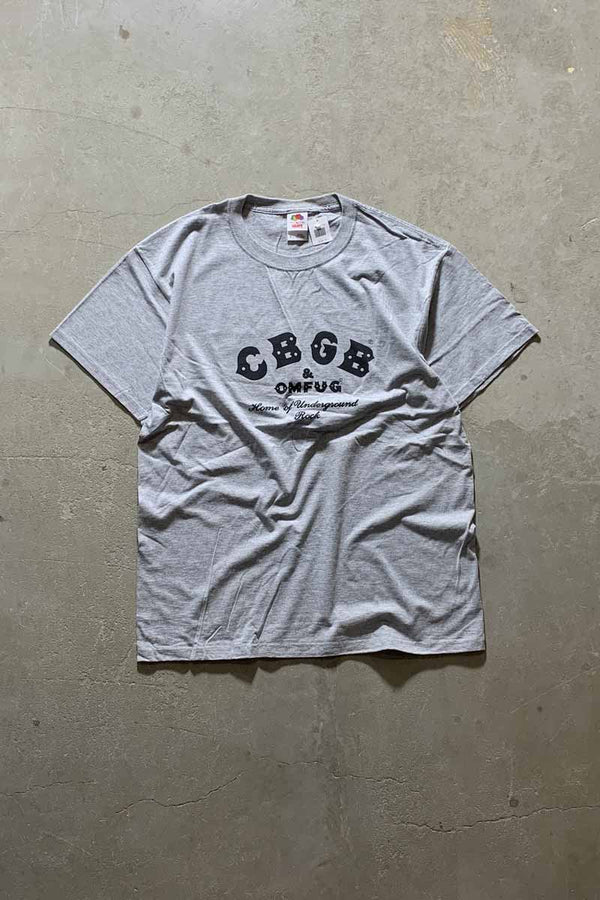 CBGB PRINT T-SHIRT/ GRAY [SIZE: L DEADSTOCK/NOS]