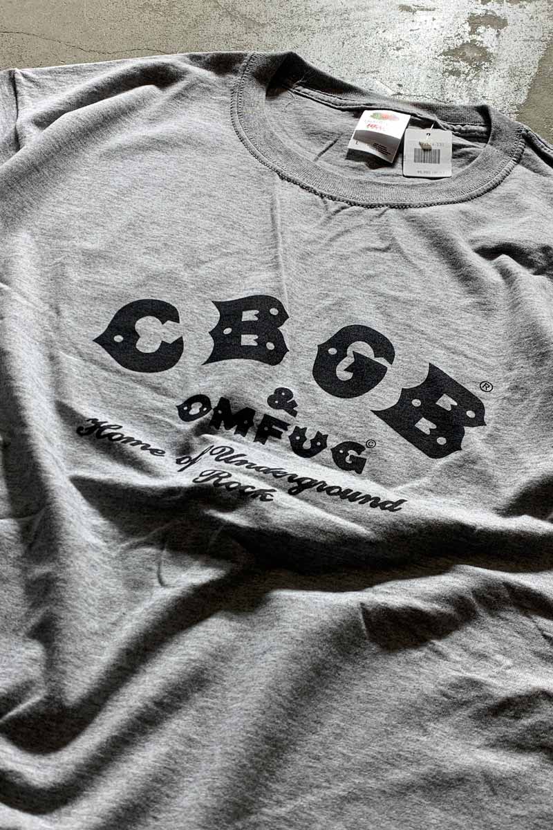 CBGB PRINT T-SHIRT/ GRAY [SIZE: L DEADSTOCK/NOS]