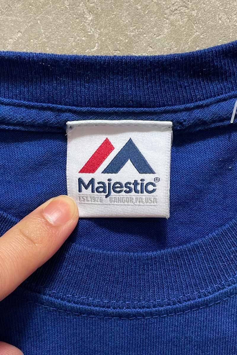 MADE IN MEXICO S/S NY GIANTS TYE DYE TEE SHIRT / BLUE / RED [SIZE: L USED]