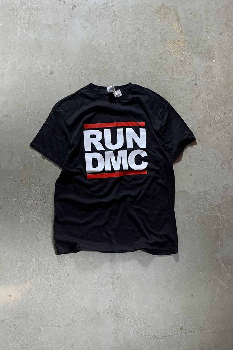 RUN-D.M.C PRINT HIP HOP T-SHIRT / BLACK [SIZE: L USED]