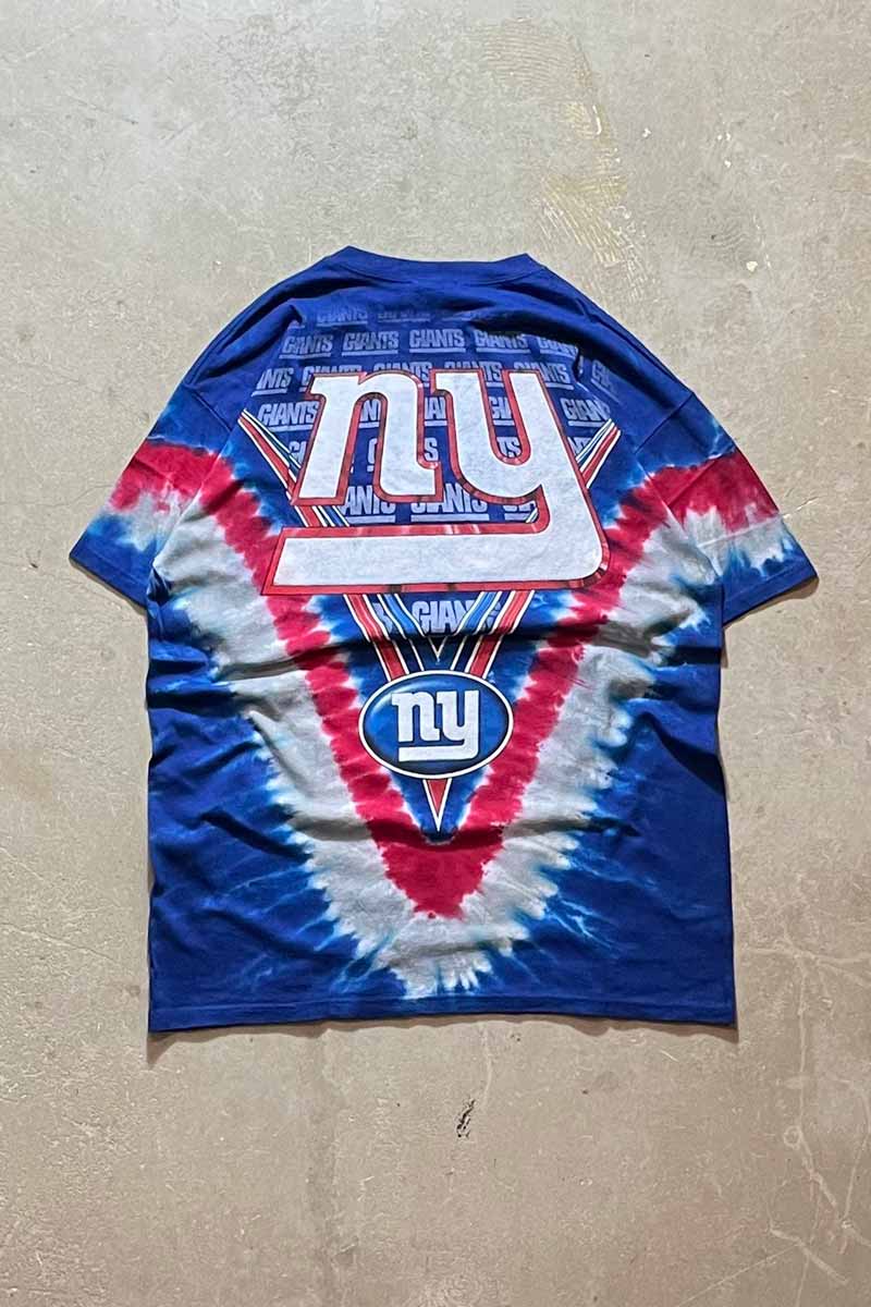 MADE IN MEXICO S/S NY GIANTS TYE DYE TEE SHIRT / BLUE / RED [SIZE: L USED]