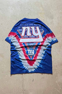 MADE IN MEXICO S/S  NY GIANTS TYE DYE TEE SHIRT / BLUE / RED [SIZE: L USED]