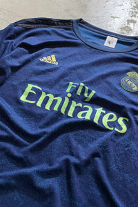 19-20'S REAL MADRID FLY EMIRATE FOOTBALL SHIRT/ NAVY [SIZE: 2XL USED]