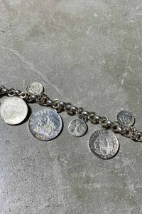 MADE IN MEXICO 925 SILVER COIN T-BAR BRACELET [SIZE: ONE SIZE USED]