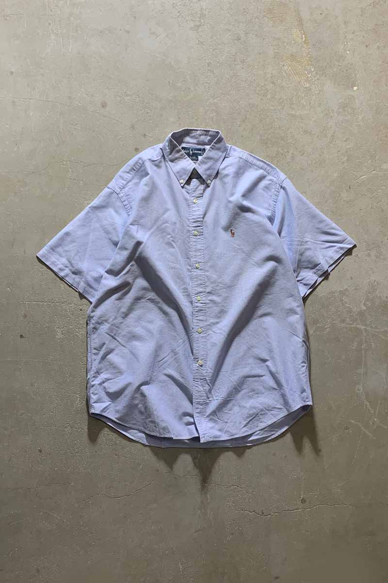 90'S B.D COTTON S/S BLAIRE SHIRT/ BLUE [SIZE:L USED]