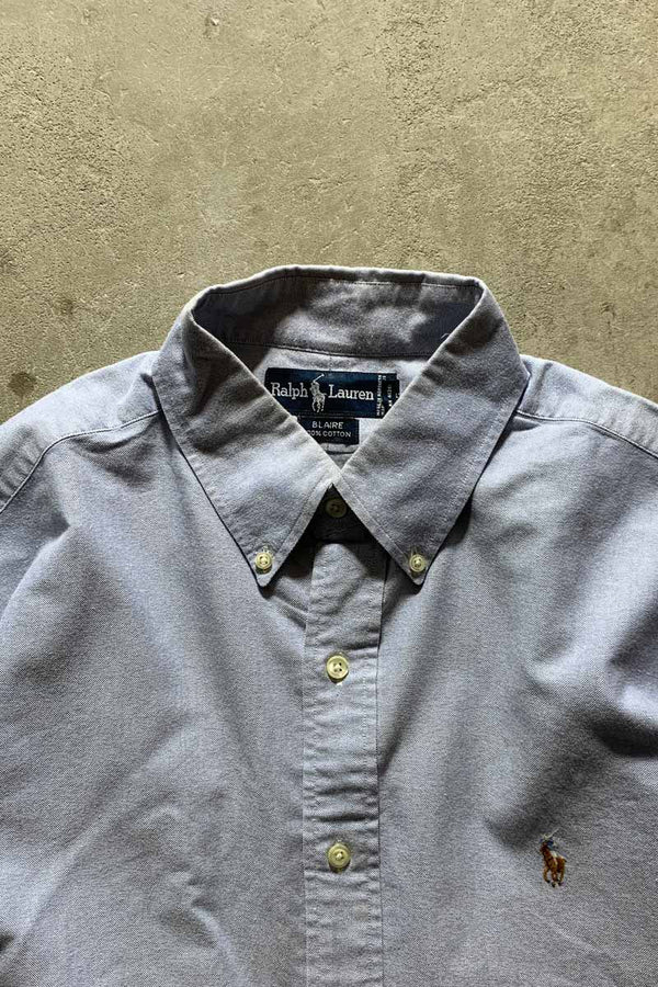 90'S B.D COTTON S/S BLAIRE SHIRT/ BLUE [SIZE:L USED]