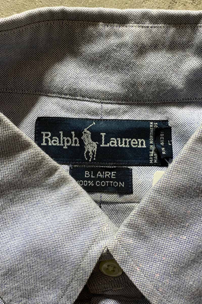 90'S B.D COTTON S/S BLAIRE SHIRT/ BLUE [SIZE:L USED]