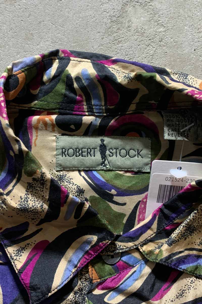 90'S L/S SILK SHIRT / MULTI  [SIZE: M USED]
