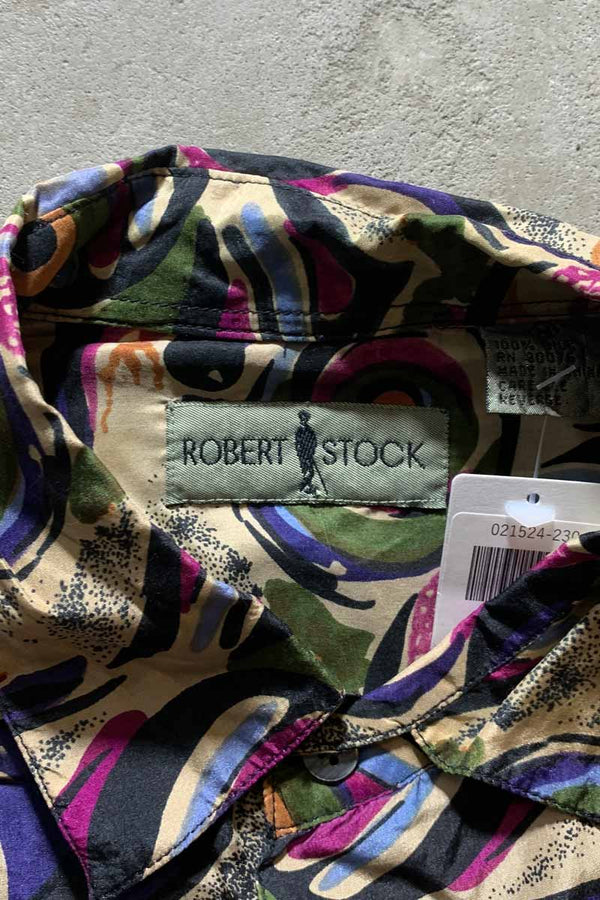 90'S L/S SILK SHIRT / MULTI  [SIZE: M USED]