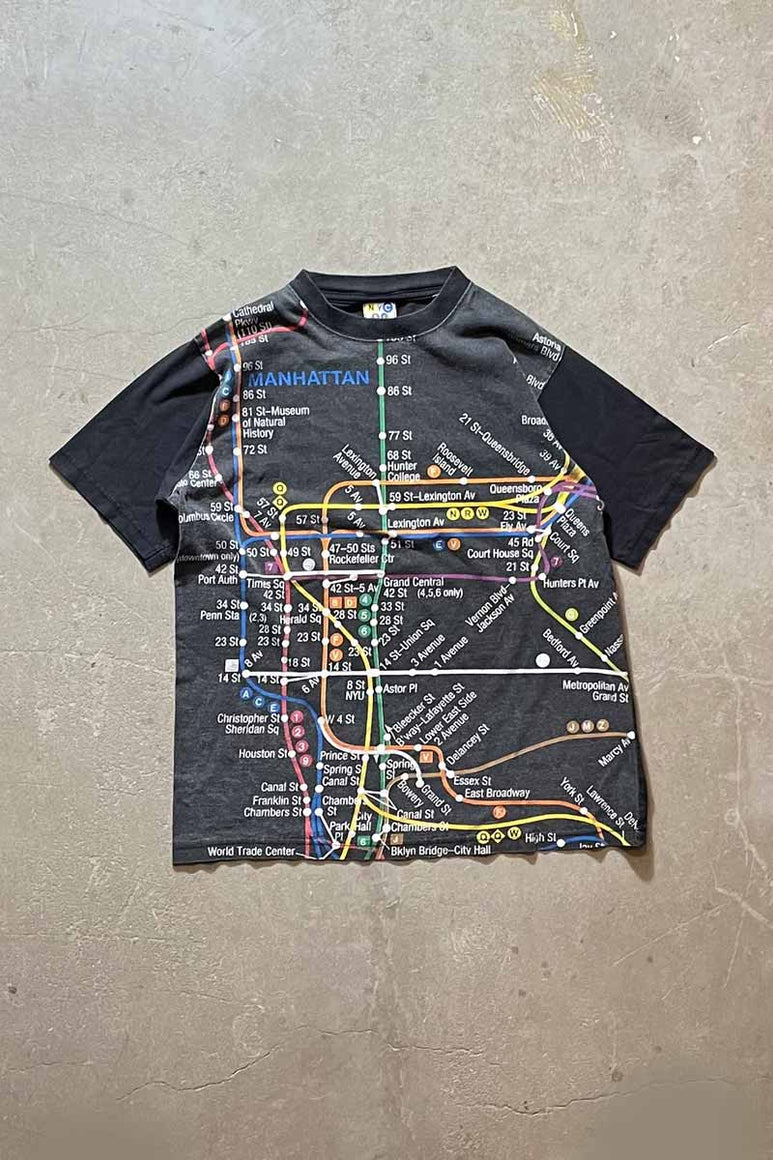 SUBWAY LINE T-SHIRT / BLACK [SIZE: L USED]