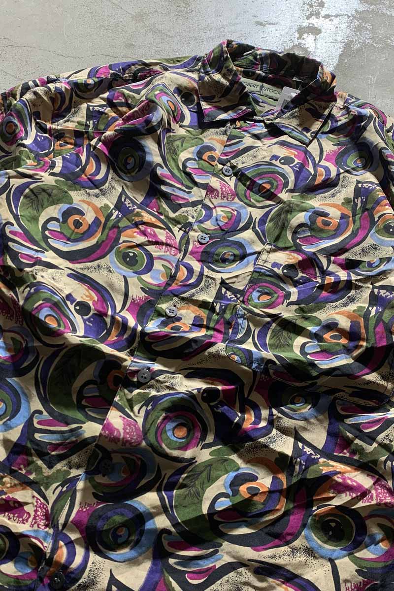90'S L/S SILK SHIRT / MULTI  [SIZE: M USED]