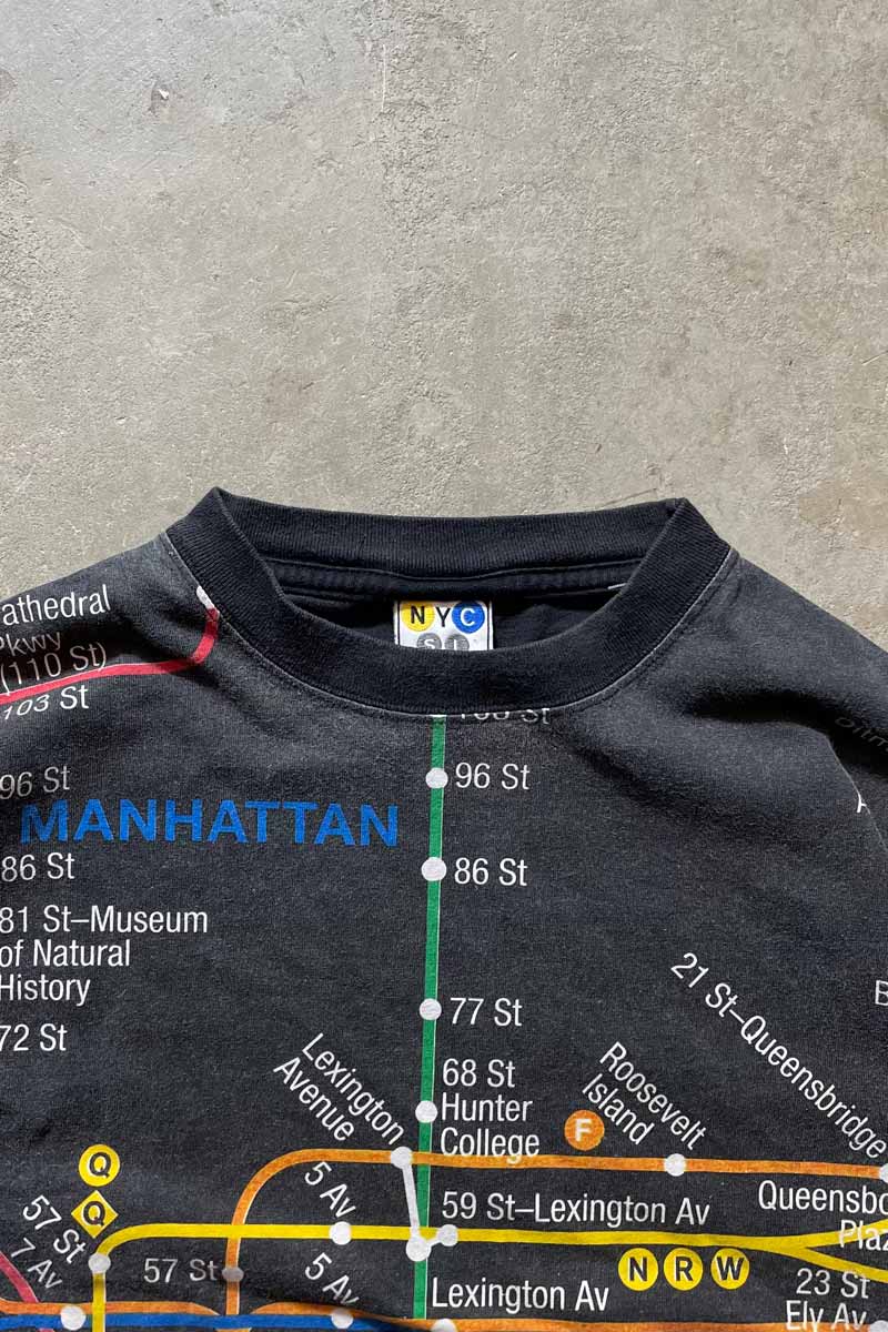 SUBWAY LINE T-SHIRT / BLACK [SIZE: L USED]