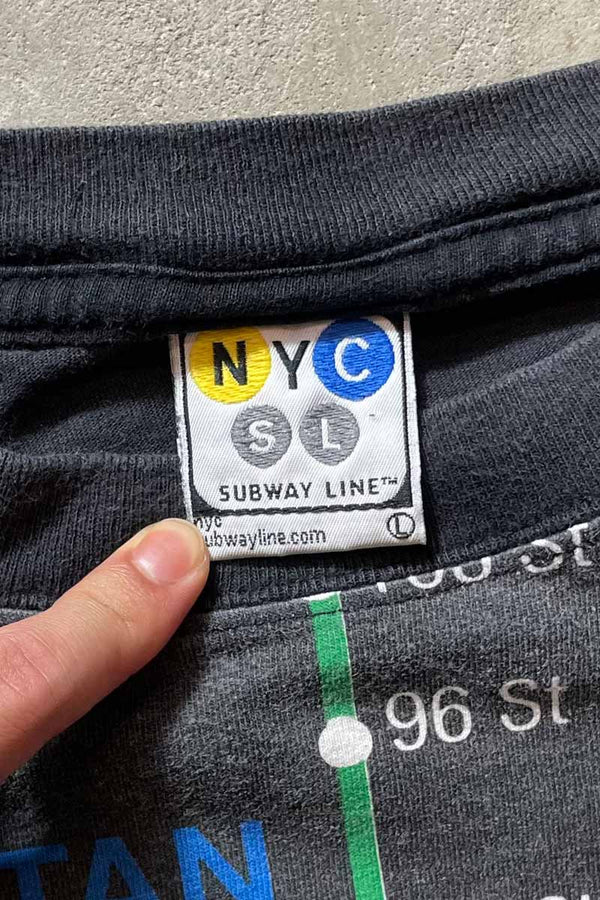 SUBWAY LINE T-SHIRT / BLACK [SIZE: L USED]