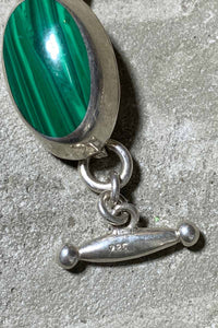 MADE IN MEXICO 925 SILVER BRACELET W/MALACHITE [SIZE: ONE SIZE USED]
