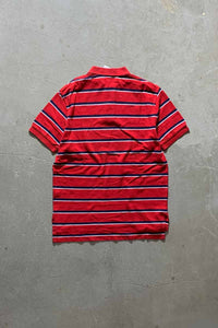 90'S BORDER S/S POLO SHIRT/ RED  [SIZE:M USED]