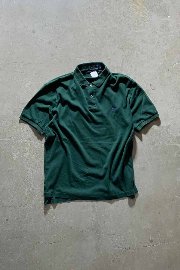 90'S ONE POINT S/S POLO SHIRT/ GREEN [SIZE:M USED]