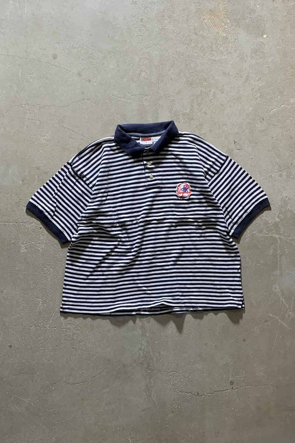90'S NY YANKEES S/S POLO SHIRT/ NAVY [SIZE:L USED]