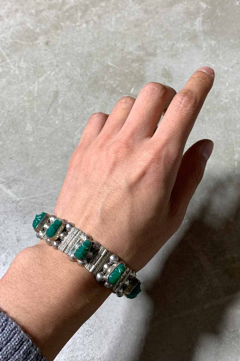 MADE IN MEXICO 925 SILVER BRACELET W/STONES [SIZE: ONE SIZE USED]