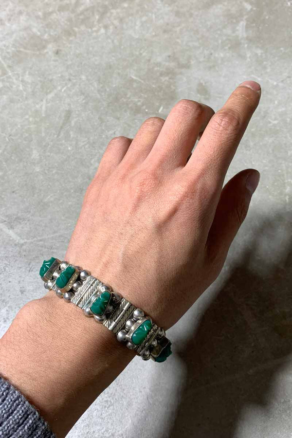 MADE IN MEXICO 925 SILVER BRACELET W/STONES [SIZE: ONE SIZE USED]