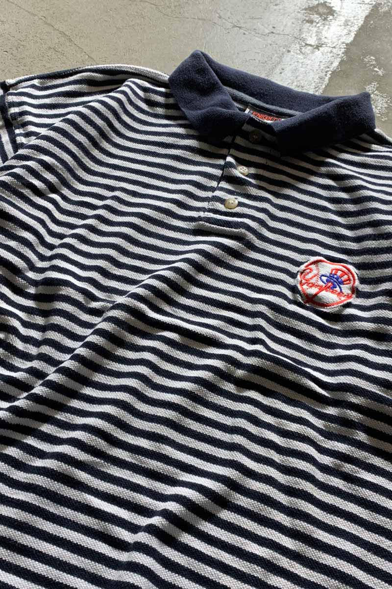 90'S NY YANKEES S/S POLO SHIRT/ NAVY [SIZE:L USED]