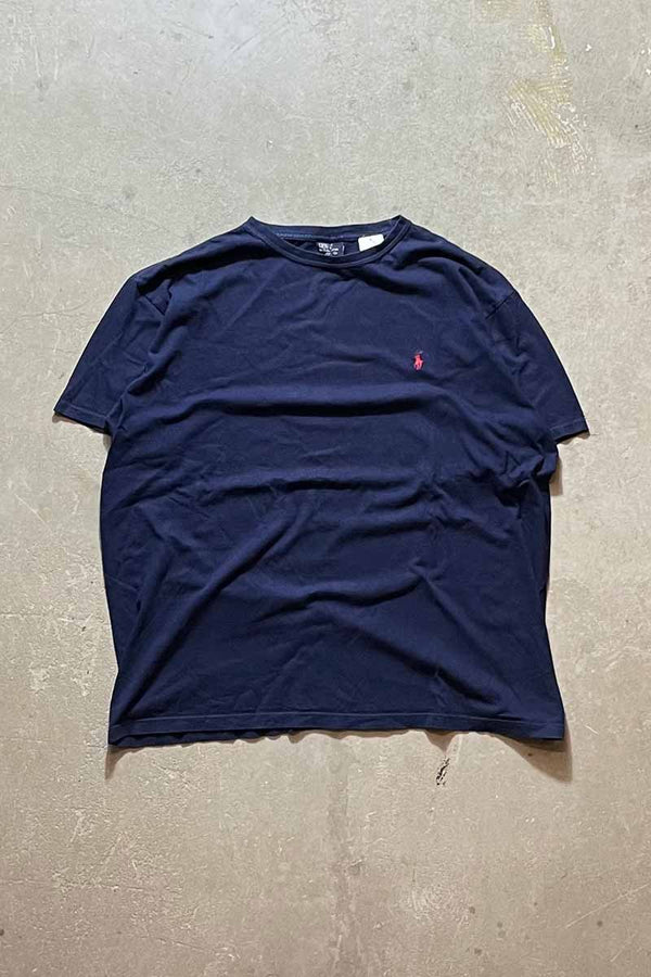90'S S/S ONE POINT T-SHIRT / NAVY [SIZE: L USED]