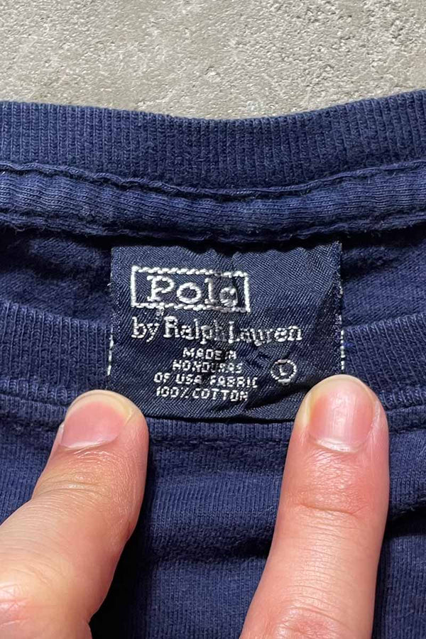 90'S S/S ONE POINT T-SHIRT / NAVY [SIZE: L USED]