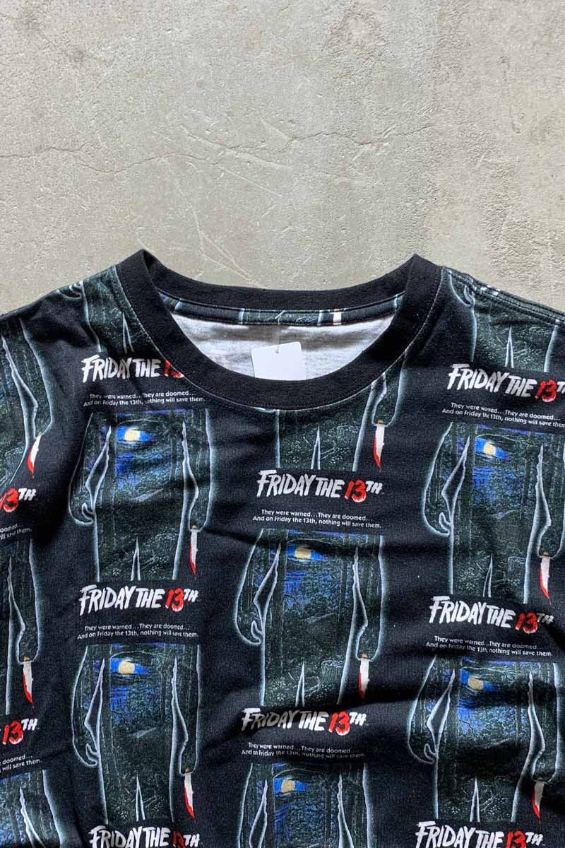 FRIDAY THE 13TH ALL PRINT MOVIE T-SHIRT / BLACK [SIZE: XL USED]